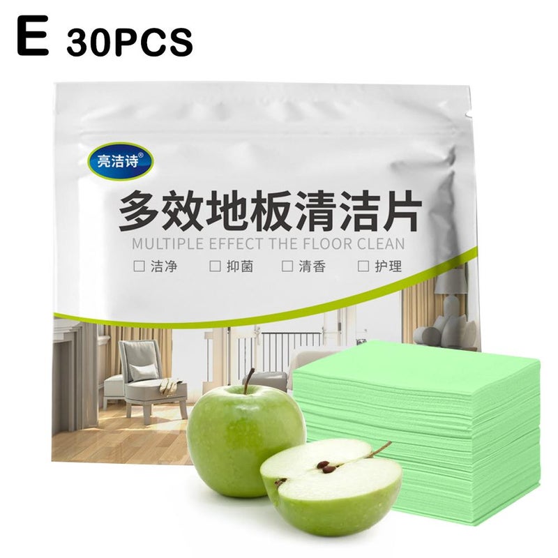 30 multi-purpose floor cleaning tablets, wood floor and tile cleaner, removes stains and leaves a pleasant fragrance.